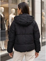 Dámská zimní prošívaná bunda s kapucí, černá, FashionStreet TY6082 Dámská zimní prošívaná bunda s kapucí, černá, FashionStreet TY6082