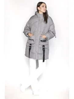 PUCHOWA KURTKA DAMSKA Z  SZARA model 21244221 - Ann Gissy