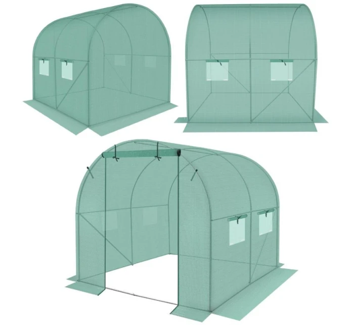 ZÁHRADNÝ TUNEL 200x200x200CM PE KONŠTRUKCIA ZELENÁ OCEL