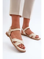 Dámské Ploché Sandály Z  Beige model 21664339 - S.Barski