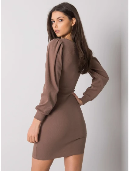 Šaty RV SK model 16205222 hnědá - FPrice Šaty RV SK model 16205222 hnědá - FPrice