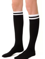 Dámske podkolienky s pruhmi 072 čierne - Steven