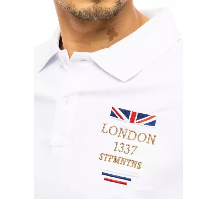 FashionStreet biele vyšívané polo tričko PX0436