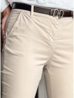 Dámské kalhoty slim fit s páskem light beige Dstreet model 21986460 - FashionStreet