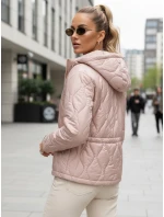 Dámská prošívaná bunda s kapucí světle růžová Dstreet model 21995830 - FashionStreet