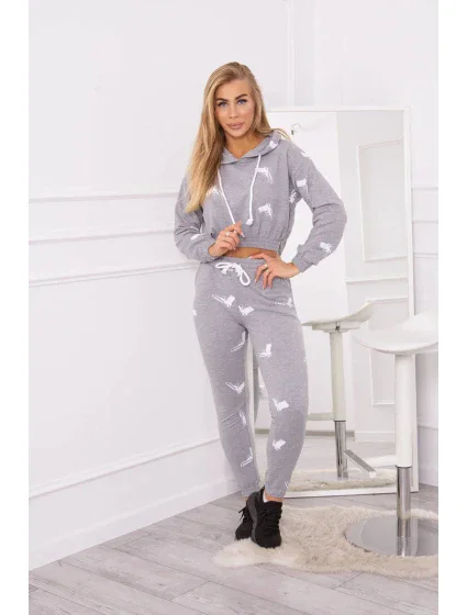 Sada s potlačou pištole šedá