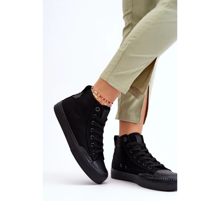 Damskie Wysokie Trampki Materiałowe Big Star LL274444 Czarne