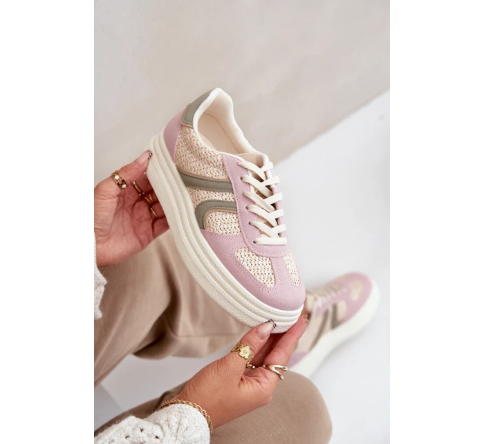 Sneakersy Damskie Z Plecionką Na Platformie Multikolor Lesida Sneakersy Damskie Z Plecionką Na Platformie Multikolor Lesida