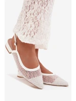 Síťované baleríny s patou bílé model 22032126 - Boto