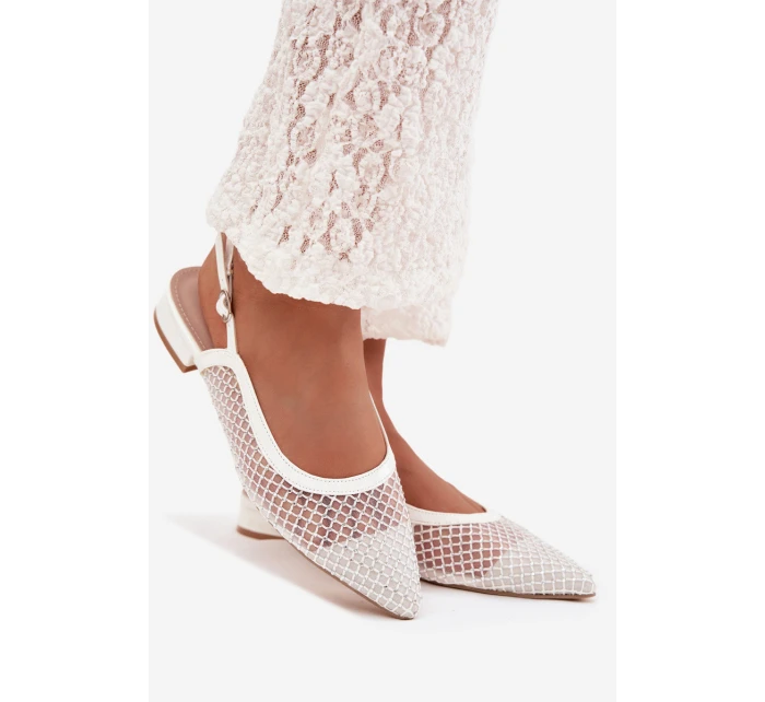 Síťované baleríny s patou bílé model 22032126 - Boto