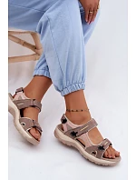 Kožené dámské sandály ve sportovním stylu model 22133367 - VINCEZA