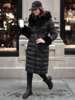 Dámska prešívaná dlhá bunda ZAELEGANTE black FashionStreet TY4779