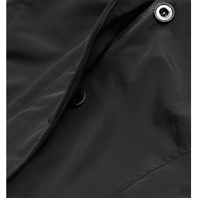 Čierna dámska zimná bunda s odopínacou kožušinovou podšívkou (M-21005)