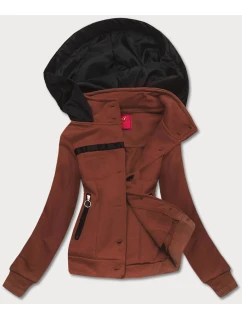 Krátká hnědá dámská rozepínací mikina model 21224419 - LHD