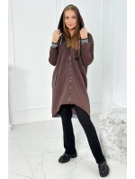 Mikina s kapucňou na zips hnedý