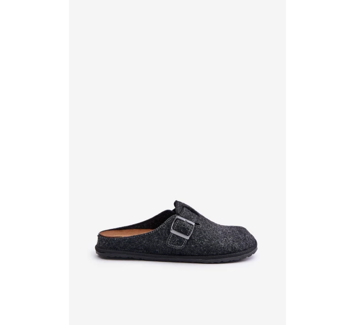 Wygodne Kapcie Męskie Z Klamrą Inblu SI000019 Grafitowe