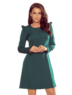 Trapézové šaty s volánmi Numoco NELL - zelené