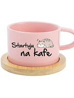 STARTUJU NA KÁVE – ružový hrnček Makronka 200 ml