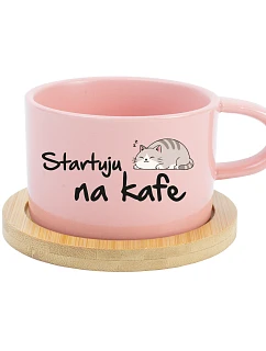 STARTUJU NA KÁVE – ružový hrnček Makronka 200 ml
