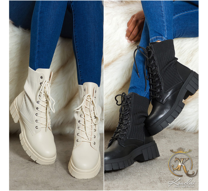 Trendy Musthave Biker Look Ankle Boots ribbed