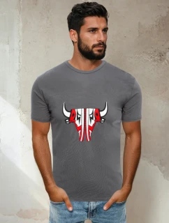 FashionStreet pánske grafitové tričko RX4931