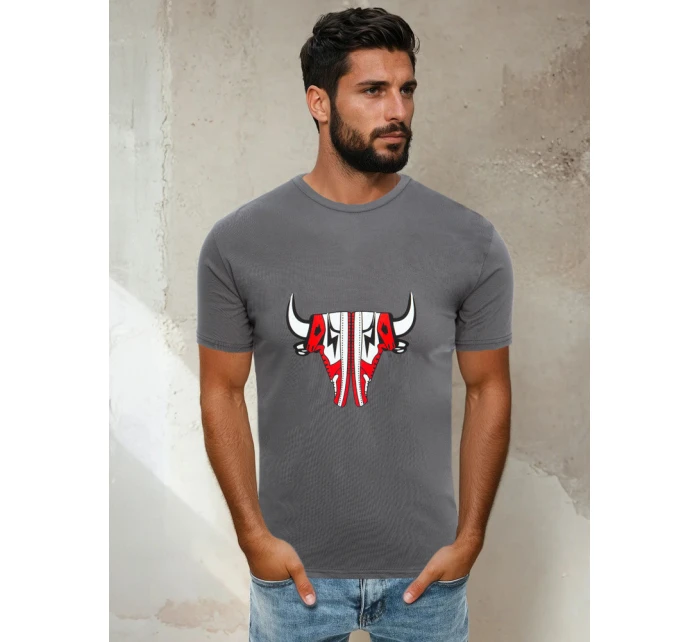 FashionStreet pánske grafitové tričko RX4931