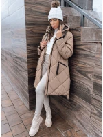 Dámska zimná bunda oversize MELODY s kapucňou béžová FashionStreet TY3990 Dámska zimná bunda oversize MELODY s kapucňou béžová FashionStreet TY3990