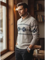 Pánsky béžový sveter FashionStreet WX2269