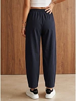 Dámske joggerové nohavice s gumou v páse, tmavomodré, FashionStreet UY3166