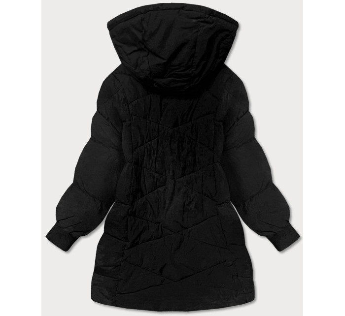 Čierna dámska oversize zimná bunda (736ART)