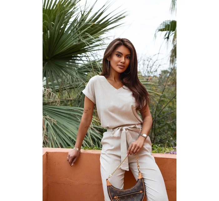 Béžová dámska súprava s bielizňou (751)