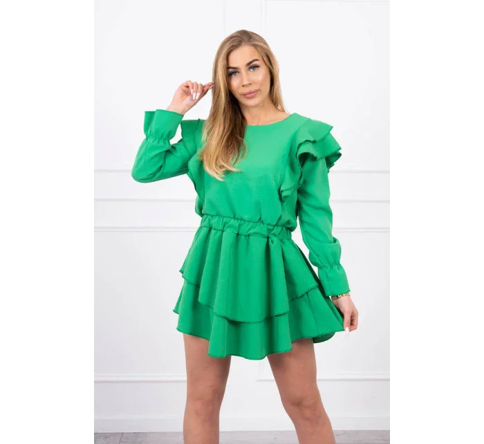 Šaty se model 18748776 volány světle zelené - K-Fashion