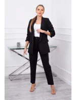 Elegantná súprava saka a nohavíc čiernej farby