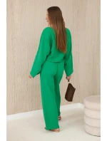 Mušelínová blúzka + nohavice zelená Mušelínová blúzka + nohavice zelená