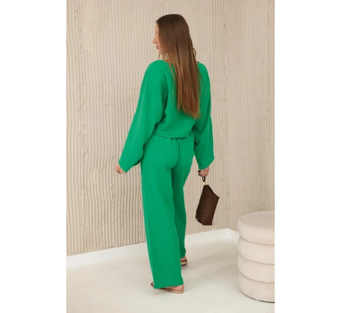 Mušelínová blúzka + nohavice zelená Mušelínová blúzka + nohavice zelená
