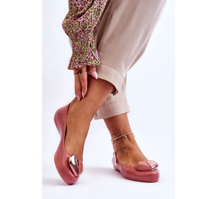 Dámské baleríny se srdcem model 21616923 Růžová - Zaxy