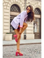 Módní sandály na vysokém podpatku s pásky Fuchsie model 21620482 - Boto