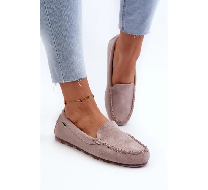 Mokasyny Damskie Z Eko Zamszu Fioletowe Amrutia