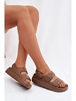 Dámské pěnové sandály na platformě Big Star TT274A035 hnědé