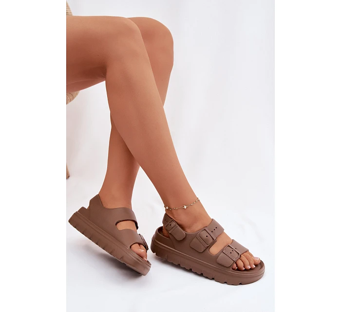 Dámské pěnové sandály na platformě Big Star TT274A035 hnědé