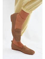 Materiálové dámské mokasyny světle hnědé Dorielle Materiálové dámské mokasyny světle hnědé Dorielle