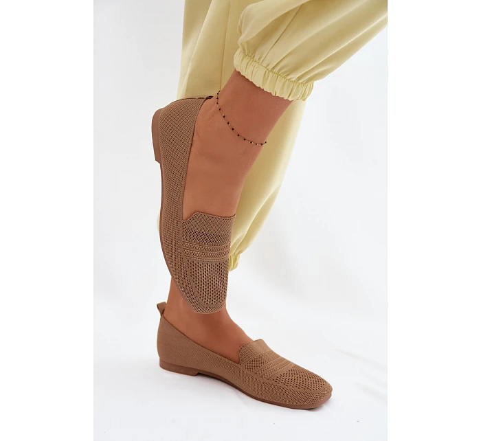 Materiálové dámské mokasyny světle hnědé Dorielle Materiálové dámské mokasyny světle hnědé Dorielle