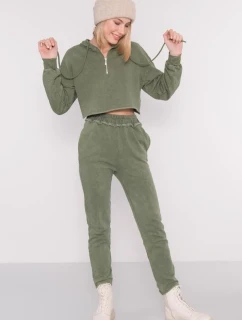 Teplákové nohavice 15891 khaki