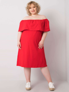 Červené plus size šaty so španielskym výstrihom