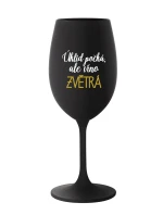 ÚKLID POČKÁ, ALE VÍNO ZVĚTRÁ - černá sklenice na víno 350 ml