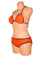 Dámské plavky dvoudílné sexy bikiny TRIANGLE zdobené černými lemy oranžové Oranžová model 15042354 - OEM