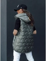 Dámská prošívaná vesta s kapucí zelená Dstreet model 21979338 - FashionStreet
