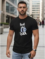 Tshirt męski z nadrukiem Stay COOL czarny model 22158975 - FashionStreet Tshirt męski z nadrukiem Stay COOL czarny model 22158975 - FashionStreet