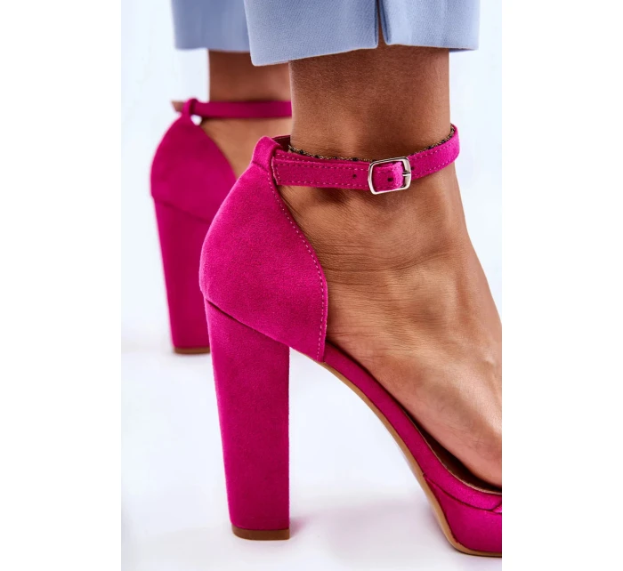 Semišové sandále na podpätku Fuchsia Spectacular Semišové sandále na podpätku Fuchsia Spectacular