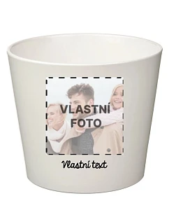 Biely keramický kvetináč s fotografiou - veľký